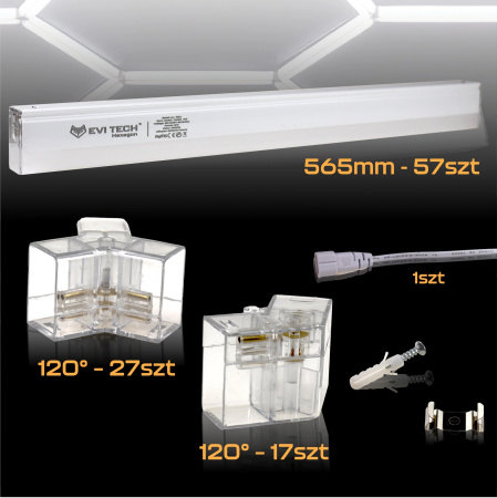 LED Lampa HEXAGON Stropní panel osvětlení Dílna Garáž Dům 528x319 cm