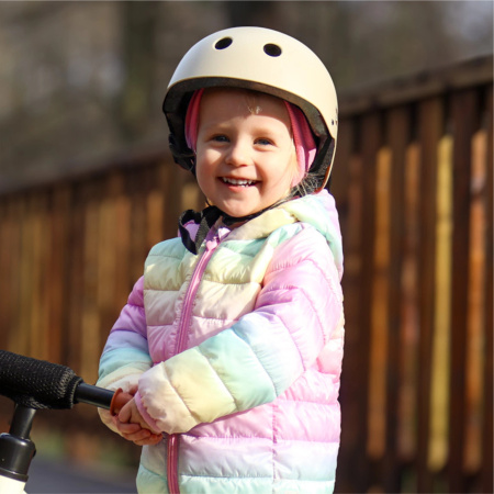 DĚTSKÁ cyklistická helma EVI KIDS na kolo, skateboard, kolečkové brusle 48-55 cm 1-5 let - Béžová