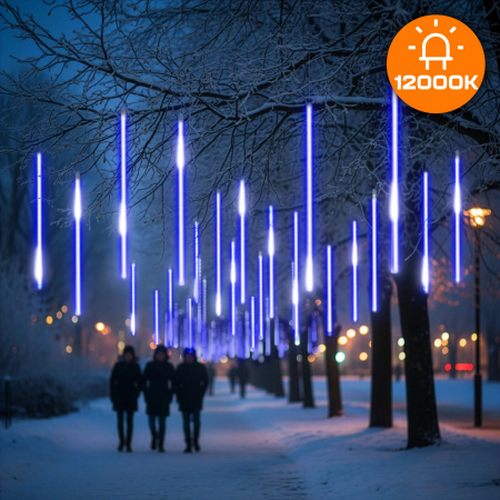 VENKOVNÍ LED CENCÚLE 480 50CM PADÁ SNÍH METEORY GIRLANDA 10 KS - MODRÉ