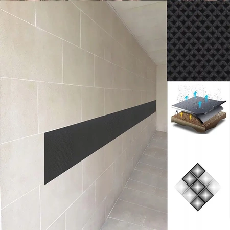 Protective bumper for the wall, parking garage mat, 200x20x0.4cm - set of 10