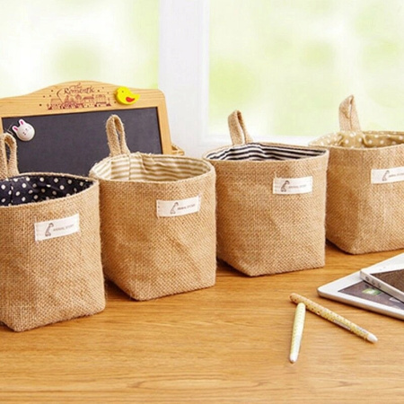 BOHO kitchen containers linen organizers set of 3 pieces