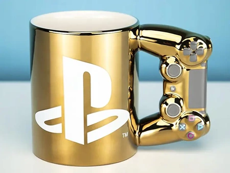 PLAYSTATION PAD Keramický hrnek s ovladačem PS4 PS5 - zlatý