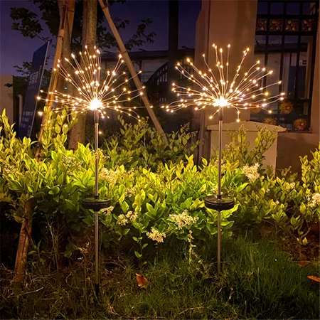 Outdoor garden solar LED fireworks dandelion lamp FIREWORKS 120 LED - set of 10 pieces