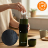 TRAVEL THERMOS FOR TEA COFFEE LEAKPROOF VACUUM STAINLESS STEEL 1L GREEN