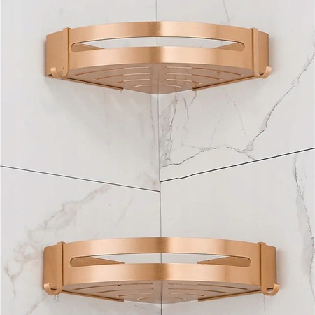 2x EVI HOME Loft corner bathroom shelf for shower - gold
