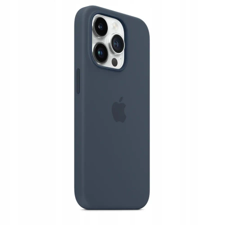 Originální silikonové pouzdro APPLE iPhone 14 Pro Max - Navy Blue (Storm Blue) - MPTQ3ZM/A - Nové, otevřené balení