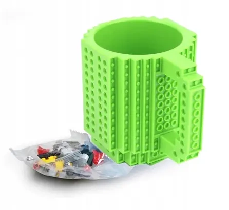 Kreativní hrnek s LEGO cihlami a startovacím sady - Zelená