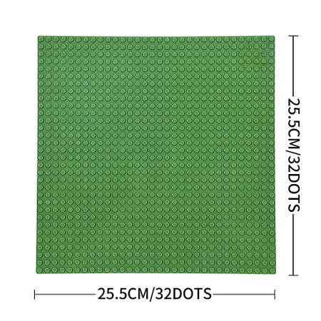 Construction board for LEGO STANDARD bricks - green