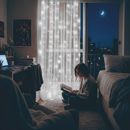 LED LIGHT CURTAIN 3x3 300 CHRISTMAS TREE LIGHTS GARLAND COLD XXL