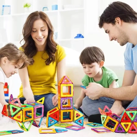 Magnetic blocks CONSTRUCTION PANELS educational colorful 3D set 128pcs