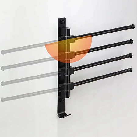 Towel rail, bathroom handle, movable, LOFT black