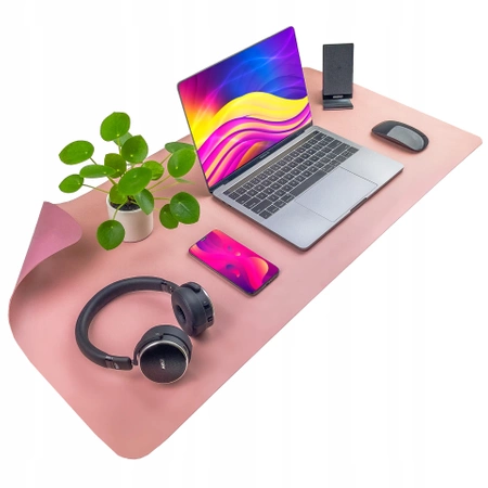 Protective desk mat for keyboard and mouse on table 60x35 cm - pink dark and light