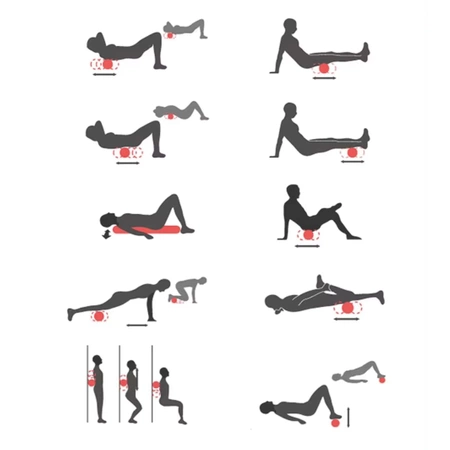 ROLLER MASSAGE ROLLER for REHABILITATION with Spikes FITNESS CROSSFIT + EBOOK