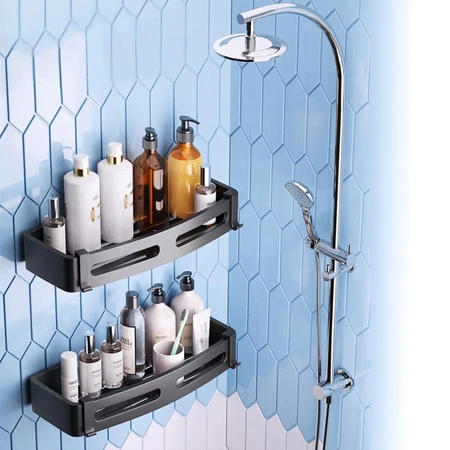 2x EVI HOME Loft Bathroom Shelf Hanging - black