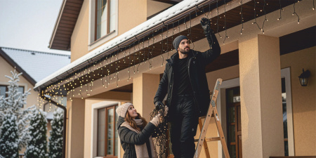 VENKOVNÍ SVĚTLA 500 LED rampouchy 24M VÁNOČNÍ GIRLANDA SVĚTELNÁ ZÁCLONA TEPLE