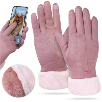 WOMEN’S WINTER TOUCHSCREEN GLOVES WARM INSULATED FOR PHONE PINK ELEGANT