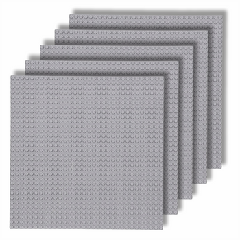 STAVEBNÍ DESKY na LEGO kostky 32x32 XL kreativní SADA 5 kusů světle šedá