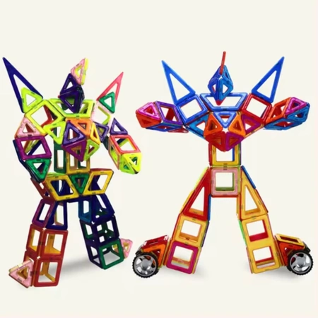 Magnetic blocks CONSTRUCTION PANELS educational colorful 3D set 128pcs
