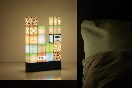 Lampka nocna MINECRAFT Bloki do układania, duży zestaw