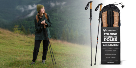 TREKINGOVÉ HOLE Skládací Nastavitelné turistické hole NORDIC WALKINGHory | HLINÍKOVÉ