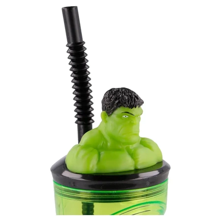 HULK 3D bottle - bidon cup with straw for children AVENGERS