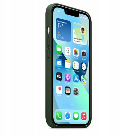 Originální kožené pouzdro APPLE iPhone 13 - zelené (Sequoia Green) - MM173ZM/A