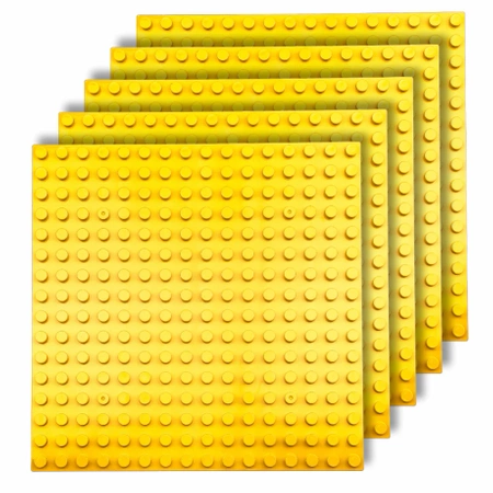 STAVEBNÍ DESKY na LEGO Duplo kostky 16x16 kreativní SADA 5 kusů žlutá