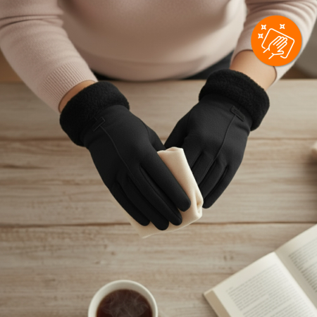 WOMEN’S WINTER TOUCHSCREEN GLOVES WARM INSULATED FOR PHONE BLACK ELEGANT