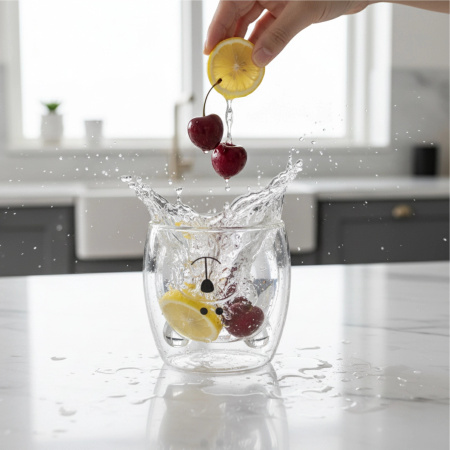 THERMAL MUG BEAR double-walled COFFEE TEA LATTE CUP 250ML