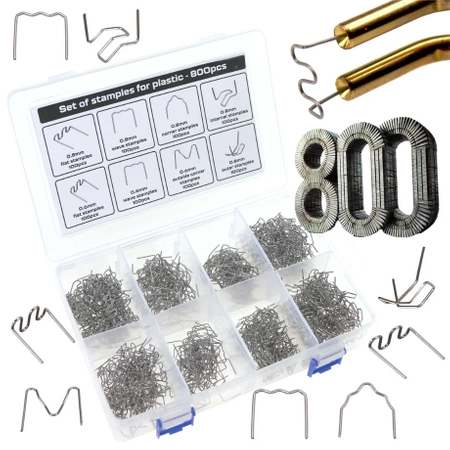 STAPLES FOR WELDING Plastic Welder TIPS for Soldering Iron 800 pieces + CASE