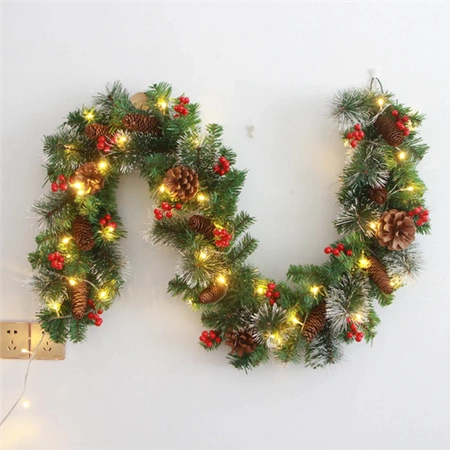 Christmas Tree Garland Dense Light Chain 280cm 50 LEDs + Decorations