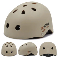 DĚTSKÁ cyklistická helma EVI KIDS na kolo, skateboard, kolečkové brusle 48-55 cm 1-5 let - Béžová