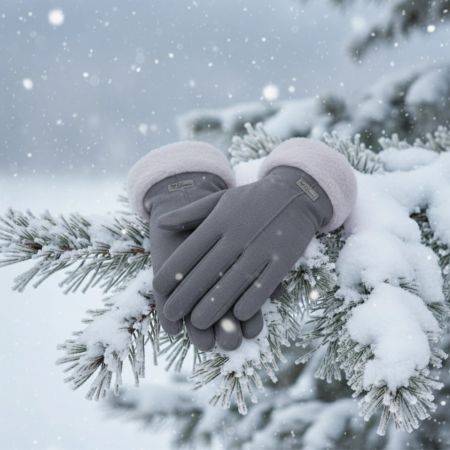WOMEN’S WINTER TOUCHSCREEN GLOVES WARM INSULATED FOR PHONE GREY ELEGANT