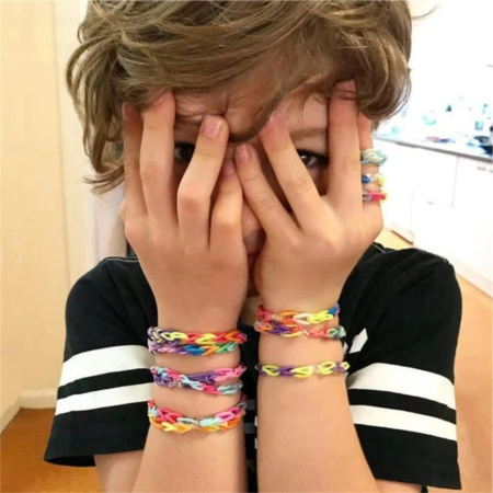 GUMOVÉ PÁSKY NA VÝROBU NÁRAMKŮ MEGA DIY SET pro děti XXL 6800 DÁREK