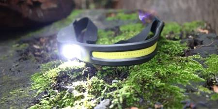 LATARKA CZOŁOWA LED Akumulator CZOŁÓWKA Mocna Wodoodporna Lampa GESTY USB-C