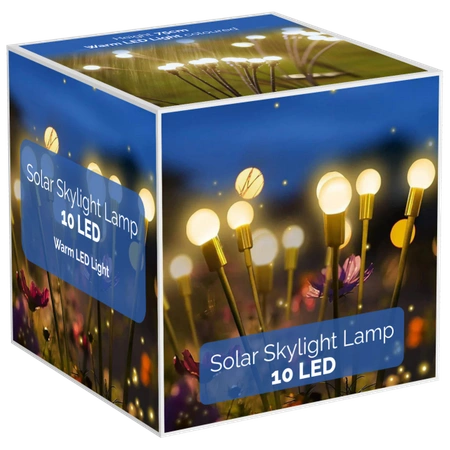 Solární poháněná venkovní zahradní lampa 10 LED LIGHT XL 2ks