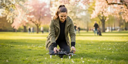 DRON FlyPro14 2 KAMERY PŘEKÁŽKOVÝ RADAR BEZKARTÁČOVÉ MOTORY 75min HRAČKA