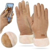 WOMEN’S WINTER TOUCHSCREEN GLOVES WARM INSULATED FOR PHONE BEIGE ELEGANT
