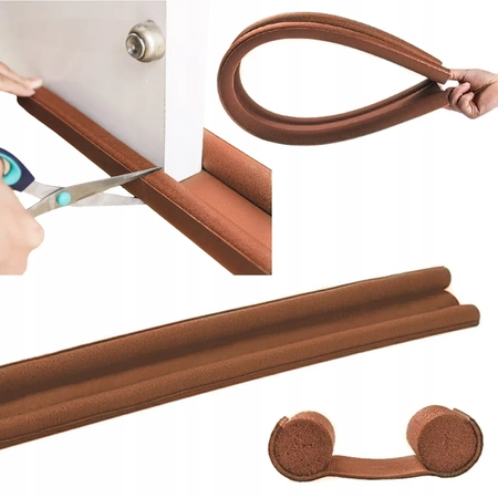 Door seal, draught excluder, acoustic foam 95 cm - brown