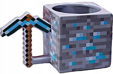 MINECRAFT Diamond Pickaxe 3D pixel mug