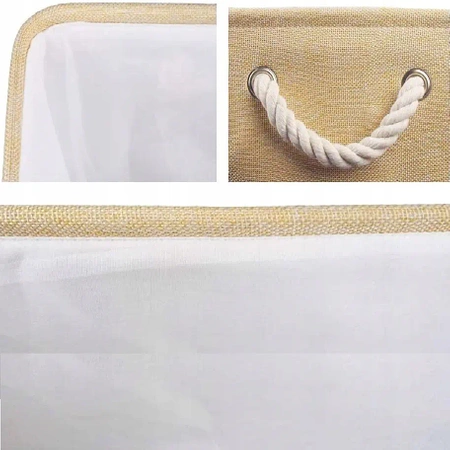 Set of 3x organisers (S, M, L), storage baskets, organising boxes - beige