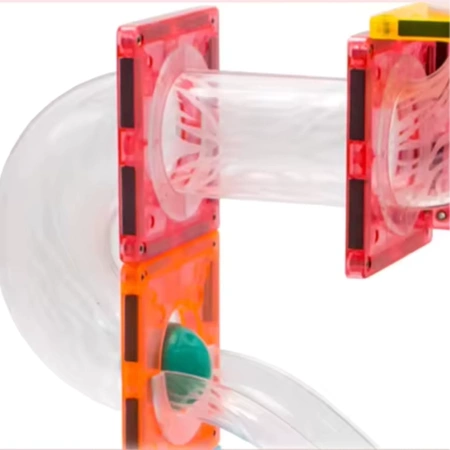 Klocki magnetyczne PANELE KONSTRUKCYJNE kolorowe ŚWIECĄCY TOR 3D zestaw x96