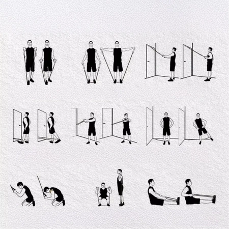 GUMY OPOROWE EKSPANDER do Ćwiczeń ZESTAW 5 GUM FITNESS BANDS 100 kg + EBOOK