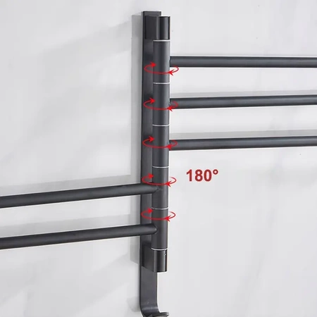 Towel rail, bathroom handle, movable, LOFT black