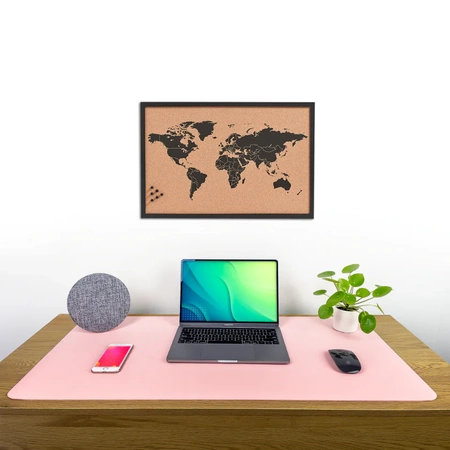 Protective desk mat for keyboard and mouse table 90x45 cm - powder pink