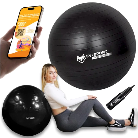 REHABILITATION BALL Gymnastics for FITNESS EXERCISES GYM 75cm + EBOOK