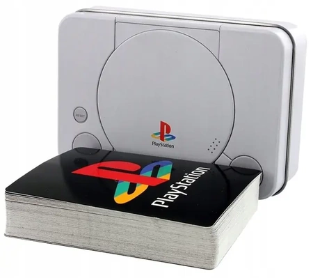 Karty do gry PLAYSTATION ONE PS + metalowe pudełko