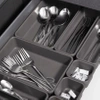 Modular insert organiser for drawer and desk 8 pieces - grey