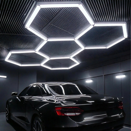 HEXAGON LED Ceiling Lamp Panel Lighting Workshop Garage Home 319x217 cm
