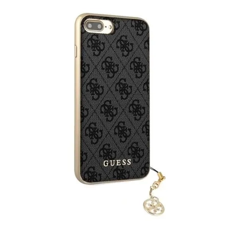 GUESS CHARMS 4G pouzdro s přívěskem pro iPhone 6+ / 6S+ / 7+ / 8+ (PLUS verzi) - šedé